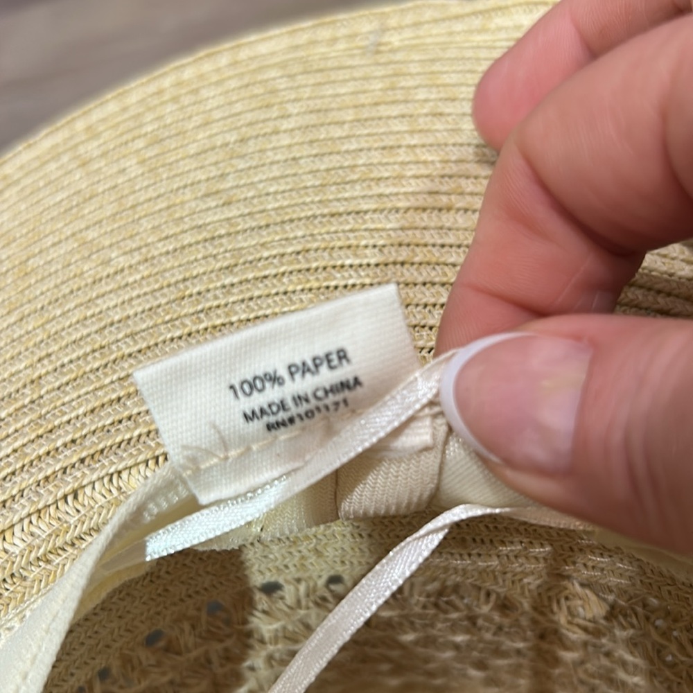 Natural color Woven Wide Brim 100% Paper Straw Rancher Cowboy Hat - Picture 2 of 4